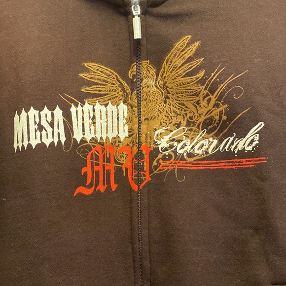 Brown Zip-front Sweatshirt from Mesa Verde, CO - Picture 2 of 5